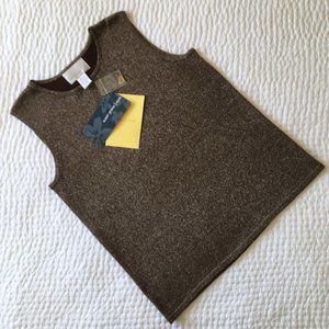 NWT Susan Graver Brown Metallic Shell Tank Size Medium RN 81893